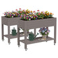 Fancyango Raised Garden Bed with Wheels 33.7" Hx2 -Gray - color: Gray, size: 33.7"Hx2