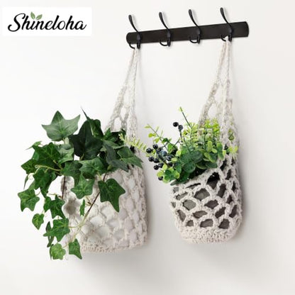 4 Pack Macrame Wall Plant Hanger for 6" & 4 in, Small Hanging Plant Basket - color: Beige X 4pc