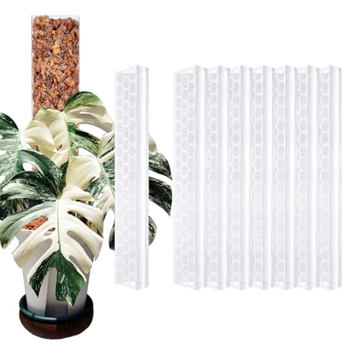 8 Pack 17 Inch Plastic Moss Pole for Monstera - color: Transparent*8pc