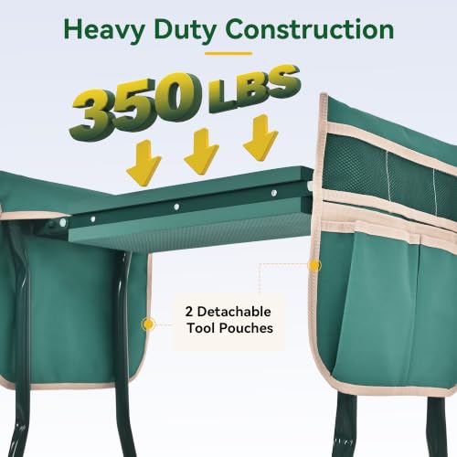 Garden Kneeler and Seat, Heavy Duty 350lbs Gardening Bench
