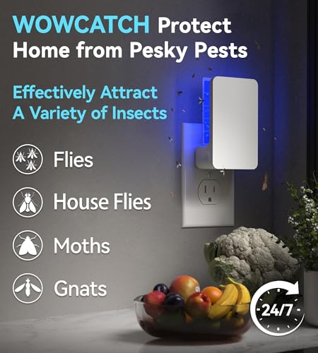 Advanced Double-Sided Indoor Fly Trap for Home, Plug-in 5-Way UV Light