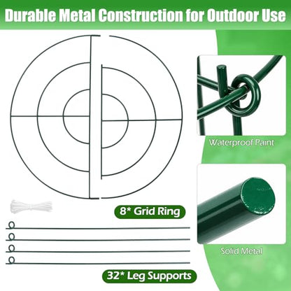 8 Pack Peony Cages and Supports, 16.5 x 20 Inch Plant Support Cage Set - size: 8 Pack- 16.5*20"