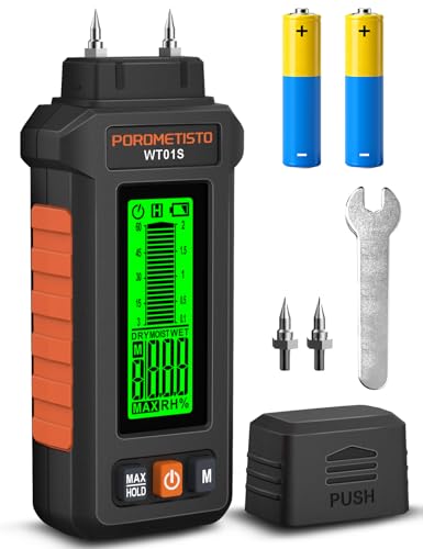Moisture Meter 5 in 1 POROMETISTO, Three-Color Alarm and 5 Modes Detections