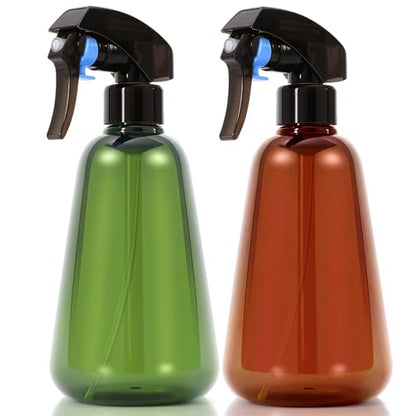 Spray Bottle for Plants 2 Pack, 16oz - Ultra Fine Mist, Plant Mister Indoor - color: Green & Brown