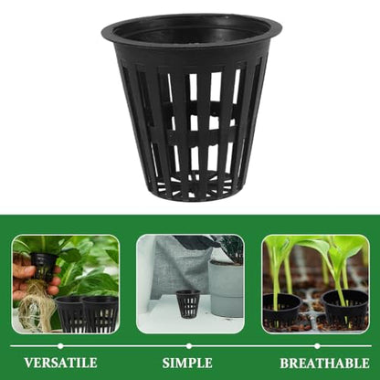 Toddmomy Hydroponic Grow Baskets 5-Pack 2.16X1.96X1.18 in Slotted Mesh Net Cups for Root Aeration Seed Starting Vegetables Orchids Aquaponics Plant Starter Containers