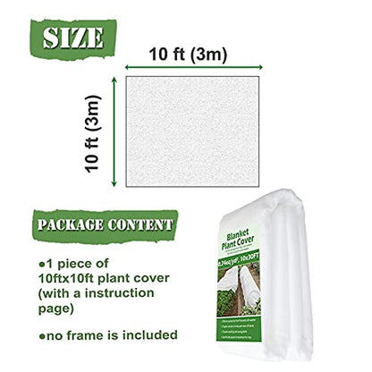 Plant Covers Freeze Protection 10 ft x 10 ft Floating Row Cover 0.9oz/yd² Garden Fabric Plant Cover for Winter Frost/Sun Pest Protection (10FT X 10FT) - size: 10'x10'-rectangle