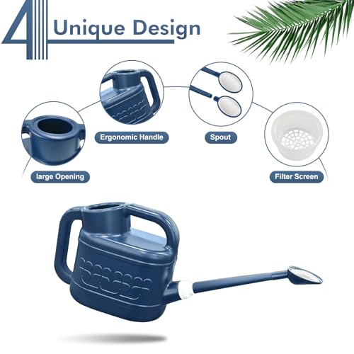 2 Gallon Watering Can, Outdoor Watering Can, Long Spout Large Water Can - color: Dark Blue, size: 2 Gallon
