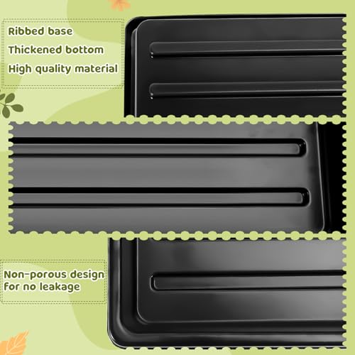 3.5in 50Pcs Black Square Nursery Pots with 5Pcs Plastic Seed Starting Trays - size: 3.5in-50pcs