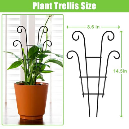Coomin 14.5in Small Plant Trellis for Climbing Plants Indoor, 2P - size: 14.5in/4P