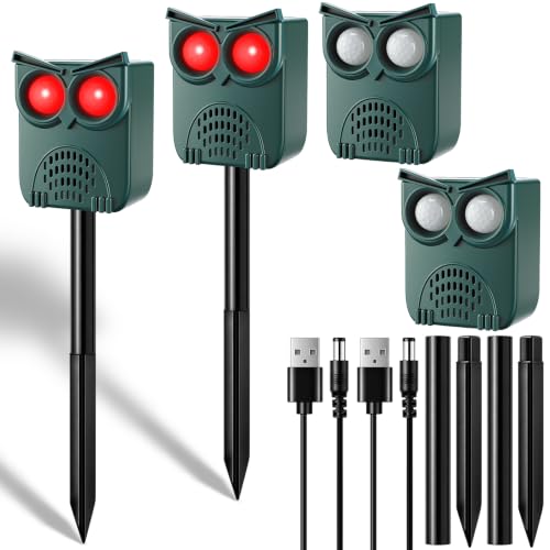 2 Pack Solar Motion Sensor Security Alarm, Outdoor Animal Deterrent