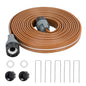 Sprinkler Hose with Holes 15FT, Flat Sprinkler Soaker Hose for Watering - color: Brown, size: 15FT