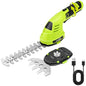 SnapFresh Cordless 7.2V Hedge Trimmer & Grass Shears, 180° Rotating Head