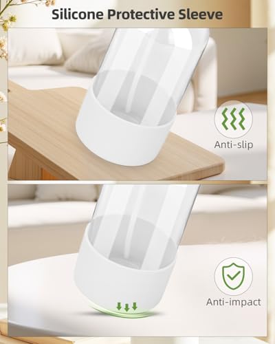 Glass Spray Bottles 8 oz, 2 Pack Spray Bottle for Hair with Silicone Sleeve - color: White, size: 2 Pack