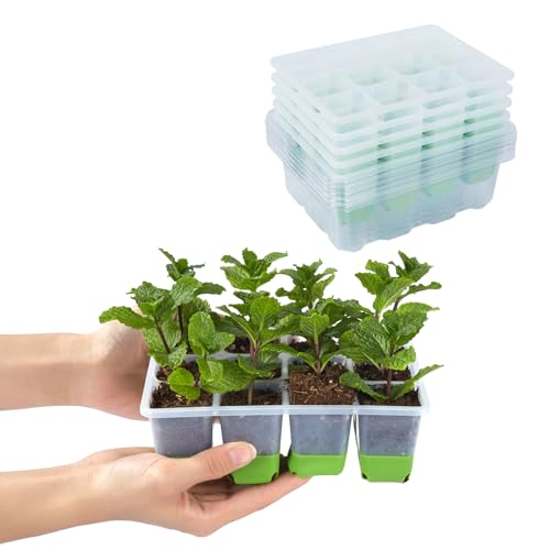 Backyard Expressions 5-Pack Silicone Seed Starter Kit – Reusable 60-Cell Planting Trays with Easy Push-Out Design for Indoor Garden Seedlings