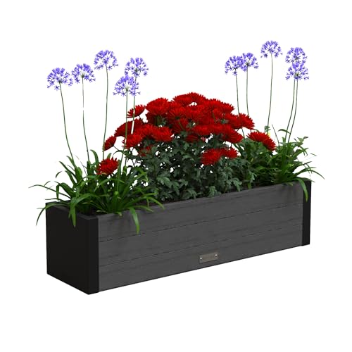 Mayne Horizon 36in Rectangular Window Box Planter, Charcoal - size: 36in