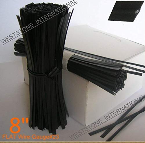 Weststone - Heavy Duty (wire#23) Plastic twist ties - 100pcs Black 8" Pre-cut - color: Black 8" Pre-cut