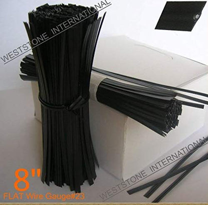 Weststone - Heavy Duty (wire#23) Plastic twist ties - 100pcs Black 8" Pre-cut - color: Black 8" Pre-cut