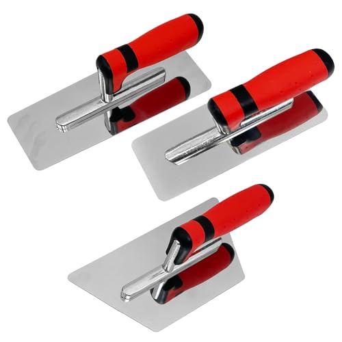 3 Pack Plaster Finishing Trowel Set, Paint Plastering Hand Tool - size: 0.7mm, 3Pcs, Red