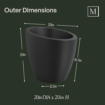 Mayne 8879-ES Modesto 20in Round Patio Planter, Espresso - color: Espresso, size: 20 Inch