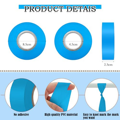 10 Pack Blue Flagging Tape, Non-Adhesive Plastic Ribbon Neon Marking Roll - color: Blue-10pack