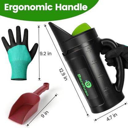 Hand Spreader Shaker, Multiple Adjustable Opening Sizes for All Purpose for Grass Seed, Fertilizer & Earth Food, Snow Salt, Ice and Snow Melt - Up to 80 Oz