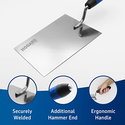 7" Margin Trowel Premium | Made of Stainless Steel | Flat Masonry Hand Trowel Tool with Soft Grip Handle | The Best Bucket Trowel Concrete Tool.