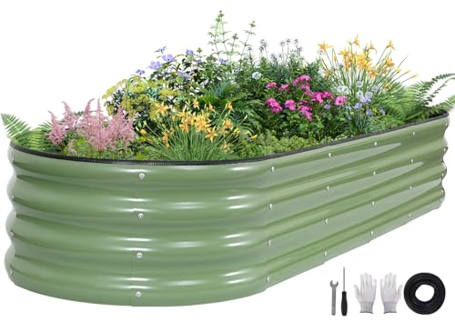 Galvanized Raised Garden Bed Outdoor, 6x2x1ft, Olive Green - color: Olive Green, size: 6×2×1ft (1 Pack)