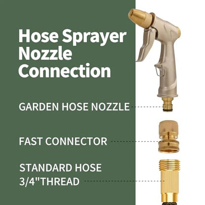 Garden hose nozzle spray, heavy metal high-pressure water gun, rotating can obtain different types of spray, watering plants and lawn, car washing, yard and pets (Short nozzle quick connection) - style: Short nozzle quick connection