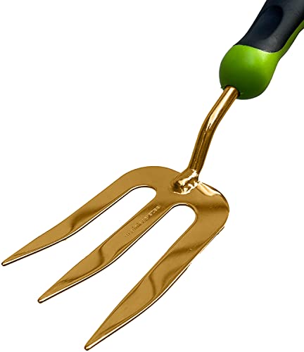 Garden Guru Titanium Hand Weeder Fork Tool – Rust Resistant – Ergonomic Handle – Great for Planting, Spreading Mulch, Weeding, Loosening & Transplanting Soil (2 Pack) - size: 2 Pack, style: Titanium