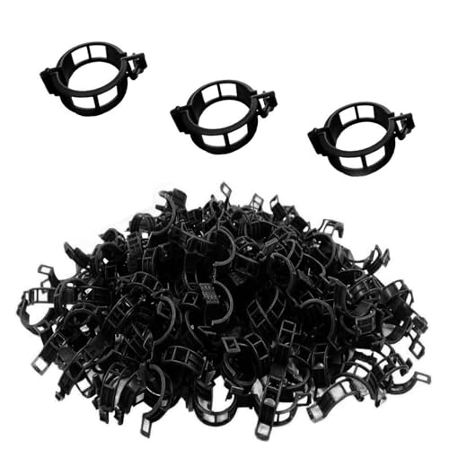 Plant Clips for Climbing Plants, Tomato Clips for Climbing Plants - Reusable Plastic Trellis Clips for Outdoor Vine Support, Grape Tomato Vegetables (100pcs, Black) - color: Black