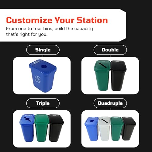 City Box 7 Gallon Paper Recycling Bin w/ Lid for Office Papers, Newspapers - color: Paper, size: 7 Gallon