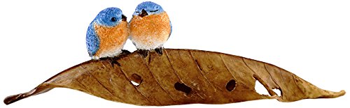 Top Collection Miniature Fairy Garden and Terrarium Statue, Bluebirds on Leaf - color: Bluebirds on Leaf