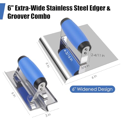 2PCS Stainless Steel Concrete Edger & Concrete Groover Tool - style: 2PCS - Concrete Edger & Groover