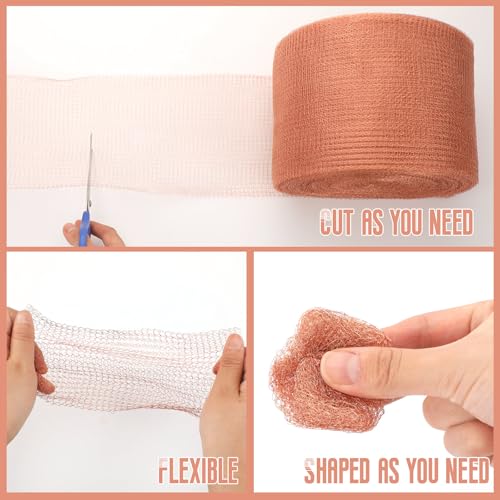 Therwen 4" X 200 ft Copper Mesh Rodent Control Roll, 100% Pure Copper Wool - size: 4" X 200 ft