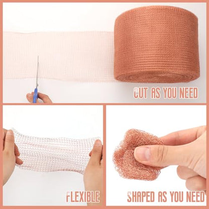 Therwen 4" X 200 ft Copper Mesh Rodent Control Roll, 100% Pure Copper Wool - size: 4" X 200 ft