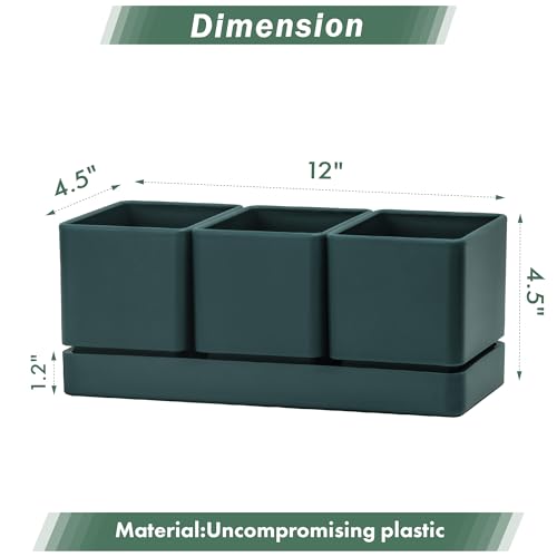 D'vine Dev 2-Pack Plastic Herb Garden Planter Set, Green, 76-V-C-2 - color: Green, size: 24"