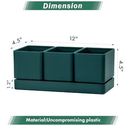 D'vine Dev 2-Pack Plastic Herb Garden Planter Set, Green, 76-V-C-2 - color: Green, size: 24"