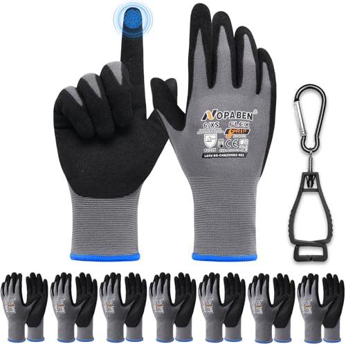 7 Pairs Safety Work Gloves Seamless Nylon Knit MicroFoam Nitrile Coated - size: Small, style: 7 Pairs,grey