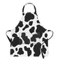 Britimes Apron with Pockets, 32x28 inch, for Women Men, Black White Cow - color: Cow Spot