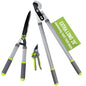 Altdorff Garden Loppers Pruning Shears, Updated 3PCS Hedge Clippers Combo Set, Branch Cutter with Compound Action, Chops Thick High Branch Ease, Professional Tree Trimmer Set Heavy Duty