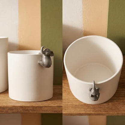 Nihow Plant Pots with Statues/Drainage for Indoor Plants, 5 & 7 Inch,White - color: White E2