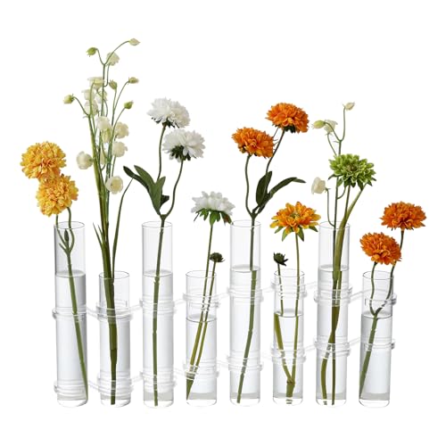 Hinged Flower Vase Different Heights Clear Cylinder Tiny Glass Foldable Vase Test Tube Propagation Station
