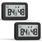 DOOMAY Mini Hygrometer Indoor Thermometer Digital Humidity Monitor 2-Pack - color: Black