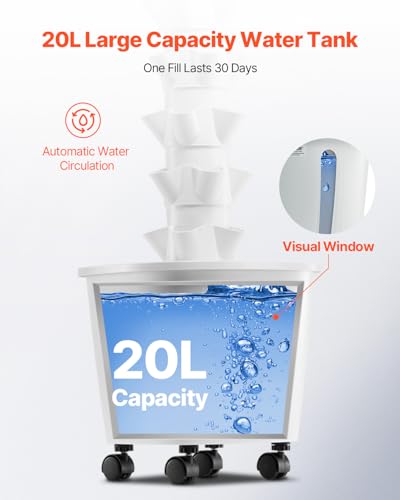 VEVOR Hydroponic Growing System, 30 Pods Vertical 6 Tiers Hydroponic Tower, Home Hydronic Garden with Water Pump & Timer, Water Circulation Plants Germination Kit for Indoor Herbs Fruits & Vegetables