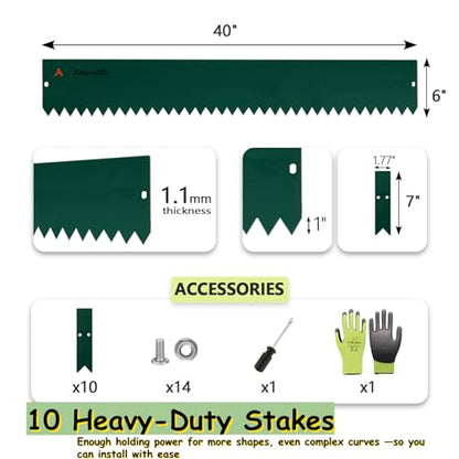 Anleolife 6-inch Green Steel Garden Edging - color: Green, style: 6 inch tall