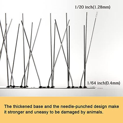OFFO Bird Spikes for Outside, 304 Stainless Steel, 4 Pcs, 3.4 Ft (1.04 m) - size: 3.4 Feet
