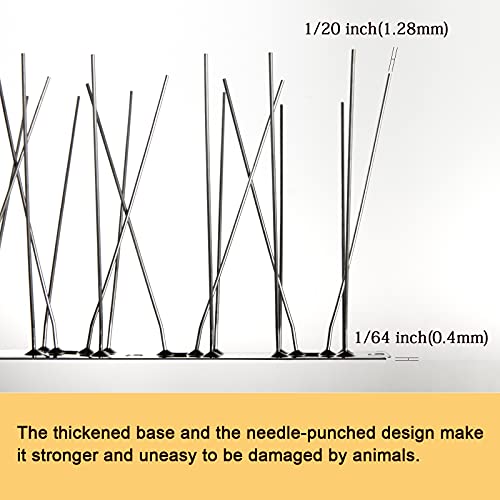 OFFO Bird Spikes with Stainless Steel Base, Durable Arrow Pigeon Spikes Fence Kit for Keeping Small Bird, Crows and Woodpeckers Away, Covers 10.2 Feet(3.1m) (Pack of 2) - size: 10.2 Feet (Pack of 2)