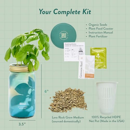 Modern Sprout Garden Jar Gift Pack - Hydroponic Kit - Basil, Parsley & Mint - color: Basil, Parsley, Mint, size: Garden Jar Gift Box Set
