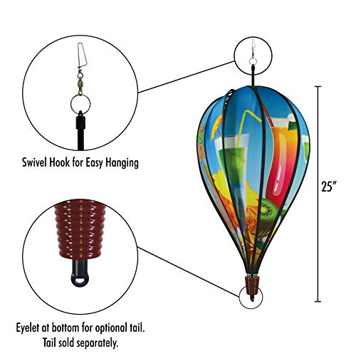 In the Breeze 0993 Tropical Drinks Hot Air Balloon Spinner, 10-Panel - color: Tropical Drinks