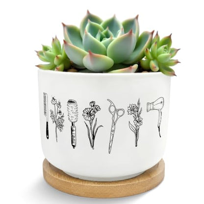 Hairdresser Gifts Plant Pots Succulent Planters - color: Style a -L